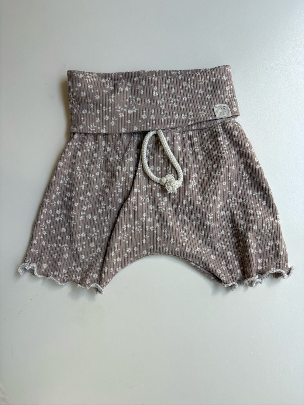 Two Sweet Cheeks | Handmade Floral Ribbed Harem Shorts | 18-24M